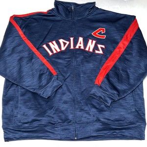 NEW COOPERSTOWN COLLECTION CLEVELAND INDIANS MLB FULL-ZIP SWEATER SZ 4XL NWT